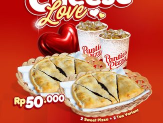 Promo Panties Pizza Cheese Love Rp. 50.000 paket 2 pizza dan 2 minum Valentine