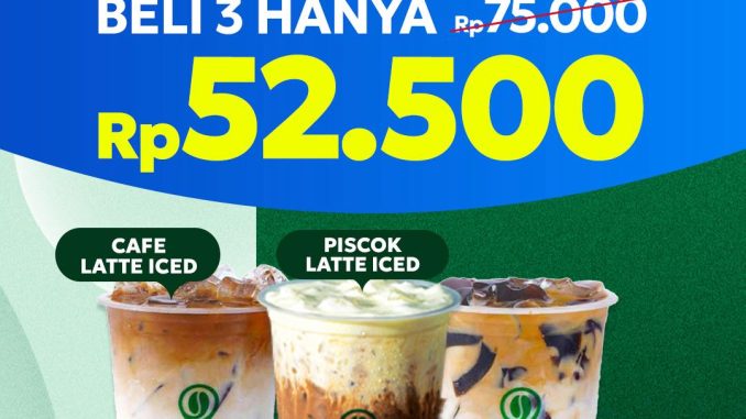 Promo Point Coffee Friyay Beli 3 cuma Rp52.500 Caffè Latte, PisCok Latte, Cappuccino Iced