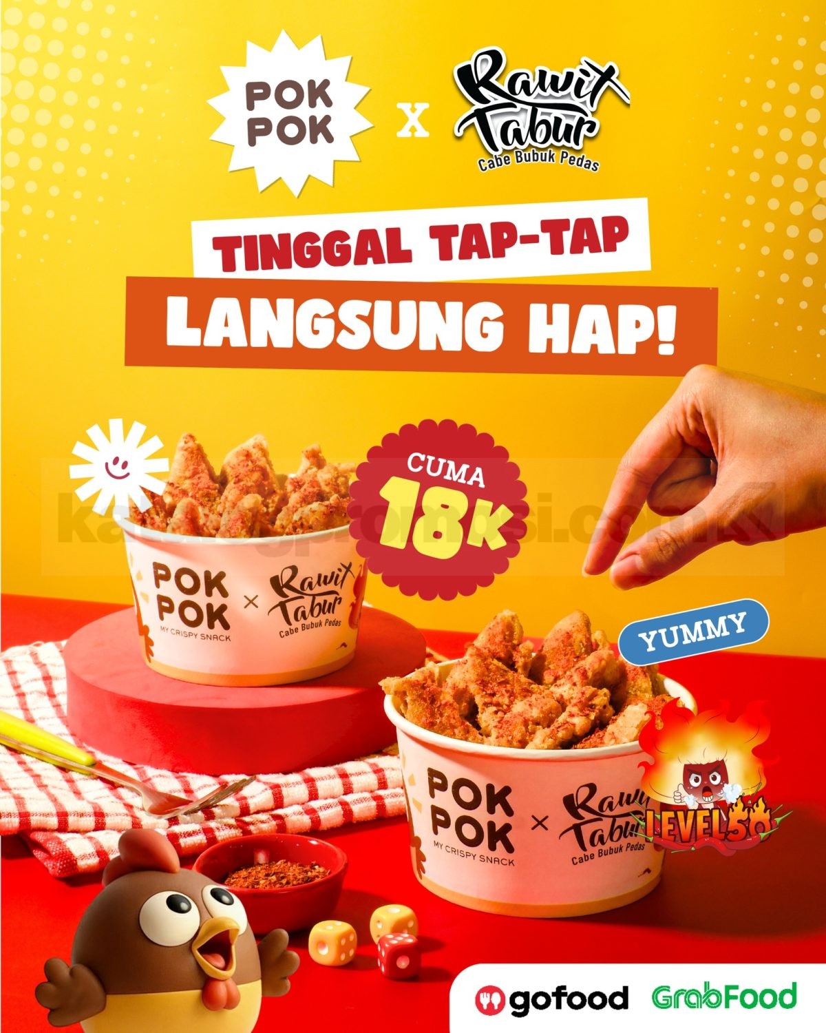 Promo PokPok x Rawit Tabur Menu Favorit Rp. 18.000 Promo PokPok x Rawit Tabur Menu Favorit Rp. 18.000 via GoFood dan GrabFood