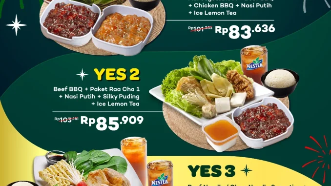 Promo Raa Cha Paket Year End Special mulai Rp. 83.636 dengan menu lengkap dan minuman segar