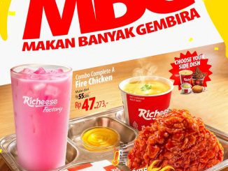 Promo Richeese Factory MBG Combo Complete mulai Rp. 47.273 dengan Fire Chicken dan side dish pilihan