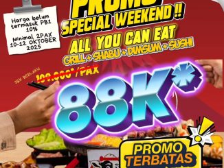 Promo Sakabe Buffet 10.10 Double Date All You Can Eat Rp. 88.000 berlaku 10–12 Oktober 2025 dengan free es krim.