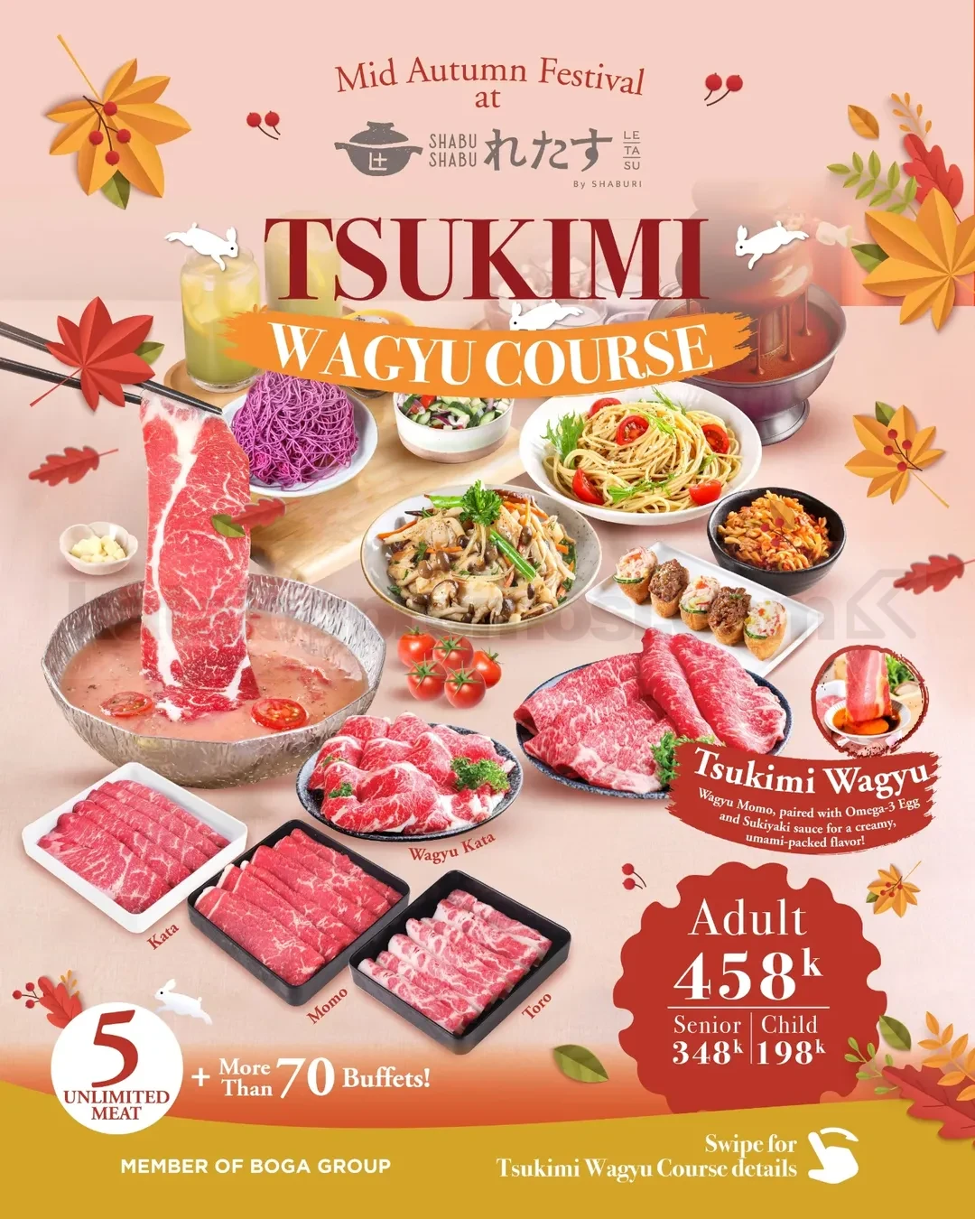 Promo Shabu Shabu Letasu Tsukimi Wagyu Course Rp458.000 Promo Shabu Shabu Letasu Tsukimi Wagyu Course Rp458.000 1