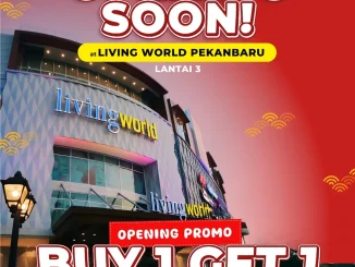 Promo Shigeru Opening Living World Pekanbaru Buy 1 Get 1 Sushi untuk pembelian sushi tertentu di outlet baru Lantai 3