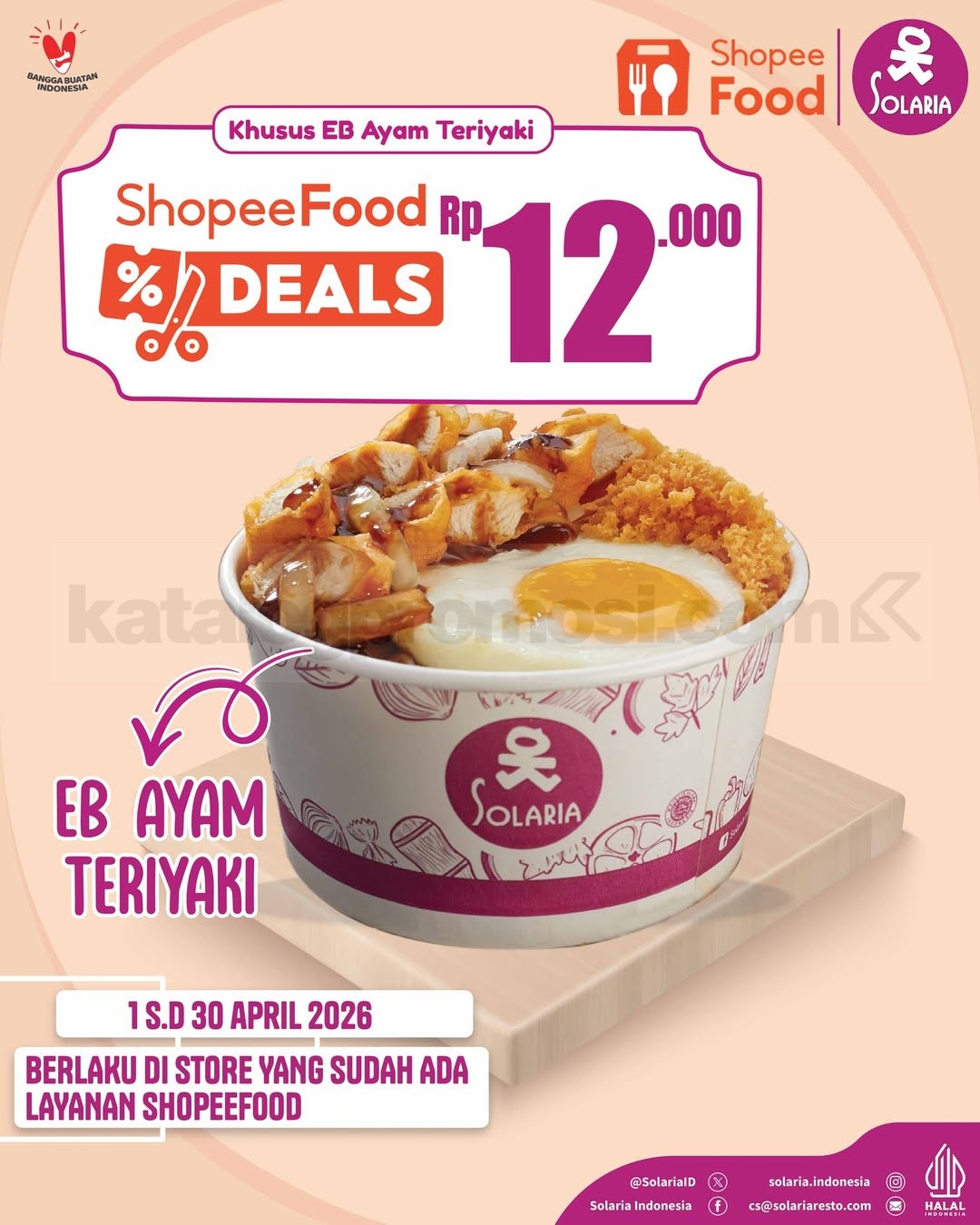 Promo Solaria ShopeeFood Express Bowl Ayam Teriyaki Rp. 12ribu Promo Solaria ShopeeFood Express Bowl Ayam Teriyaki Rp. 12ribu April 2026