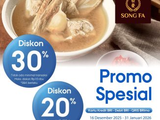 Promo Song Fa BRI diskon hingga Rp. 100.000 dengan Kartu BRI dan BRImo