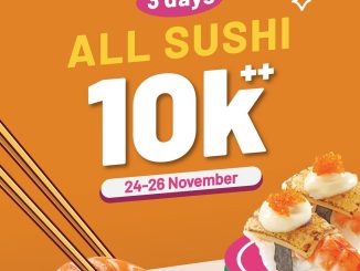 Promo Sushi GO! Grand Opening Malang Olympic Garden All Sushi Rp. 10.000/plate untuk HIRO Club Member