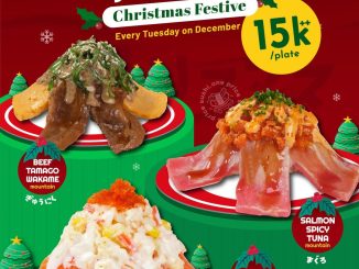 Promo Sushi Go! Mystery Menu Christmas Festive Rp. 15.000 tersedia setiap Selasa dengan tiga menu spesial bertema Natal.