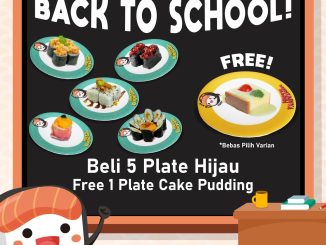 Promo Sushi Kun Back to School Beli 5 Gratis 1 cake pudding untuk pelajar dan mahasiswa