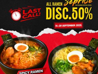 Promo Sushi Mentai Diskon 50% All Ramen berlaku 14–28 September 2025 di outlet tertentu dine-in only