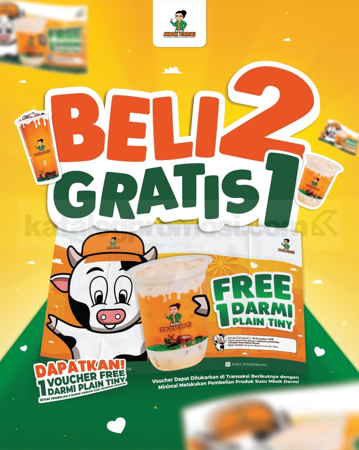 Promo Susu Mbok Darmi Beli 2 Gratis 1 Voucher Darmi Plain Tiny Promo Susu Mbok Darmi Beli 2 Gratis 1 Voucher Darmi Plain Tiny periode Desember 2025