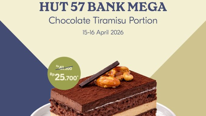 Promo The Harvest HUT Bank Mega Tiramisu Rp. 25.700 periode April 2026