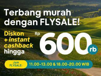 Promo tiket.com FLYSALE diskon cashback Rp 600 ribu tiket pesawat domestik dan internasional