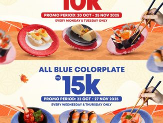 Promo Tom Sushi Puri Indah Mall Red & Blue Colorplate mulai Rp. 10.000 per plate berlaku tiap Selasa dan Rabu