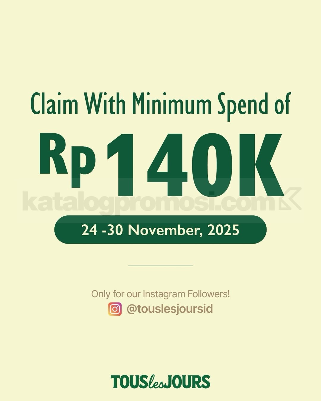 Promo Tous Les Jours Premium Milk Pan Bread Cuma Rp.1.000 Promo Tous Les Jours Premium Milk Pan Bread Cuma Rp.1.000 1