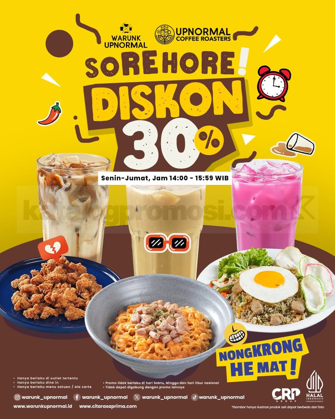 Promo Warunk Upnormal Sore Hore Diskon 30% Promo Warunk Upnormal Sore Hore diskon 30 persen menu ala carte dine in sore hari