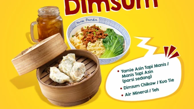 Promo Yamie Panda Paket Panda Dimsum dengan yamie, dimsum, dan minuman berlaku selama persediaan masih ada