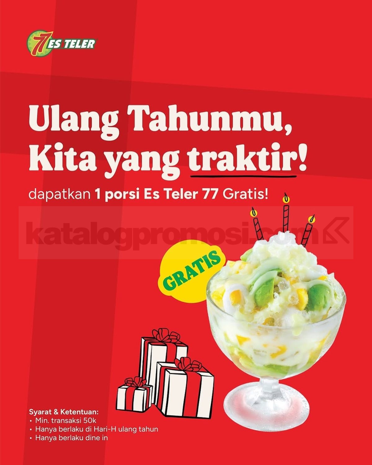 Promo Es Teler 77 Birthday Treats Gratis 1 Porsi Es Teler 77