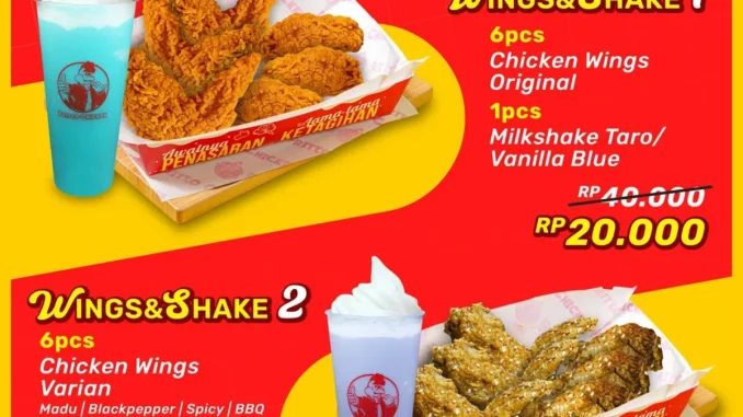 Promo Fritto Chicken Wings & Shake Paket Hemat mulai dari Rp20Ribu