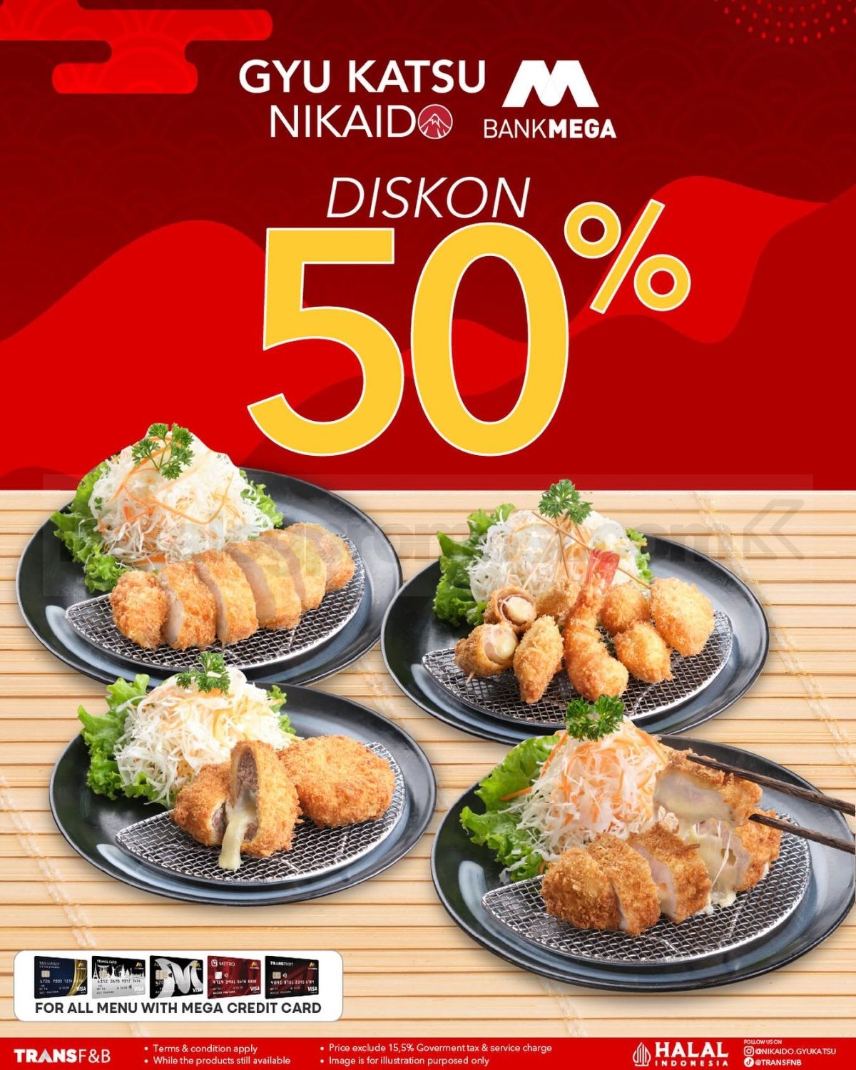 Promo Gyu Katsu Nakaido Bank Mega Diskon 50% untuk Semua Menu Makanan