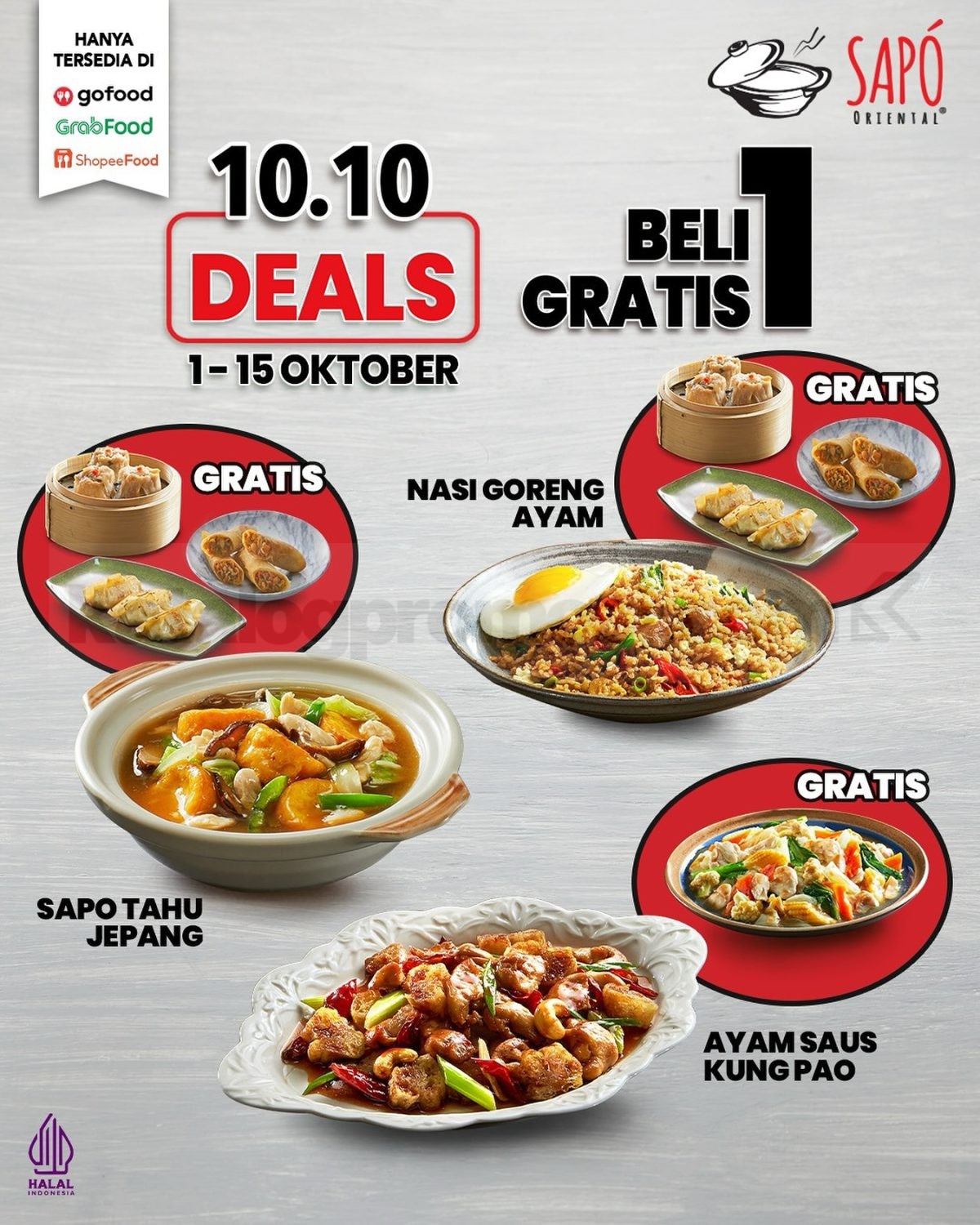 Promo Sapo Oriental 10.10 Deals Beli 1 Gratis 1 Menu Favorit!