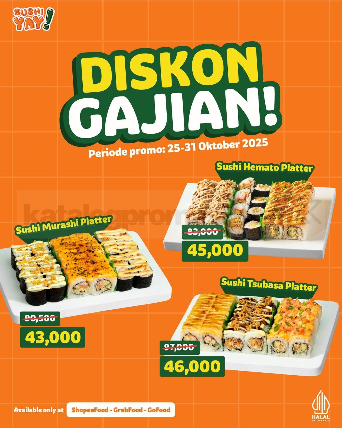 Promo Sushi Yay Diskon Gajian mulai Rp 43.000 di Online Delivery Promo Sushi Yay Diskon Gajian mulai Rp 43.000 di Online Delivery