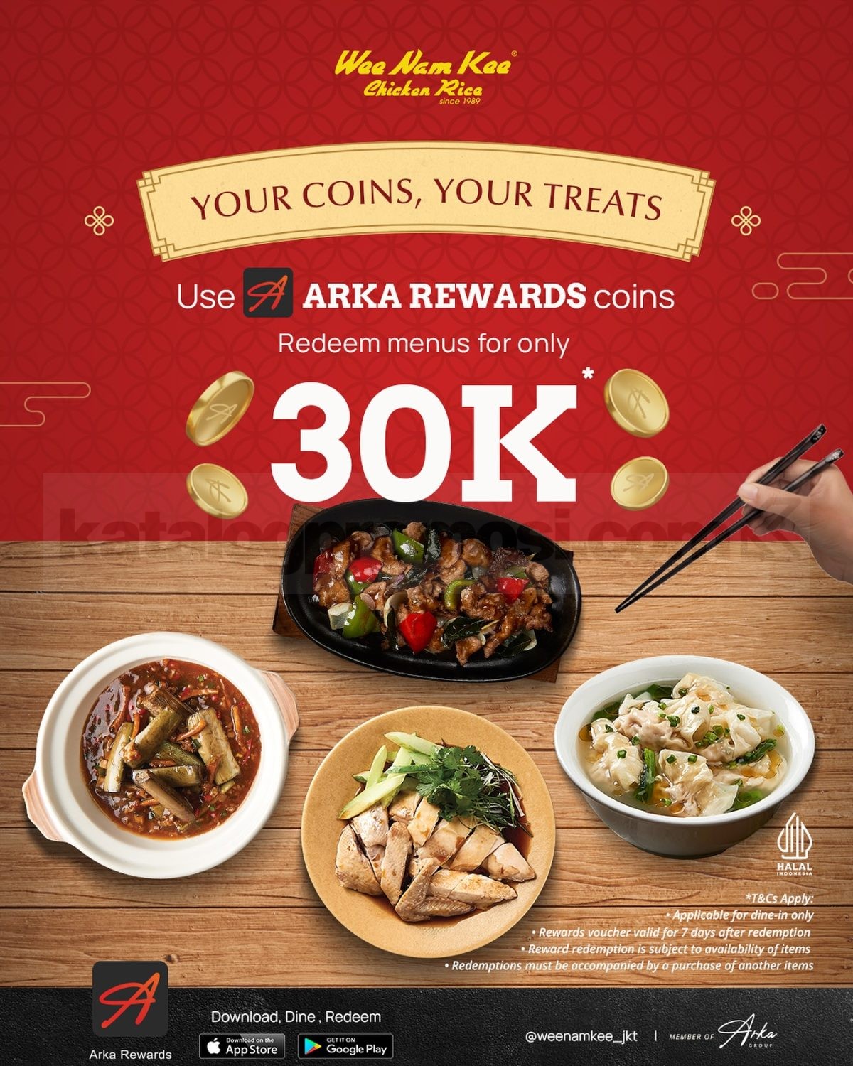 Promo Wee Nam Kee Arka Reward Coin Menu Favorit hanya 30Ribu