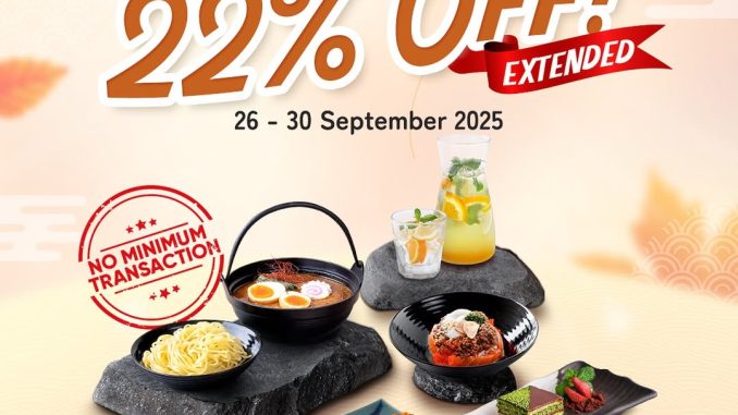 Promo Sushi Tei 22nd Anniversary Discount 22% Off All Items