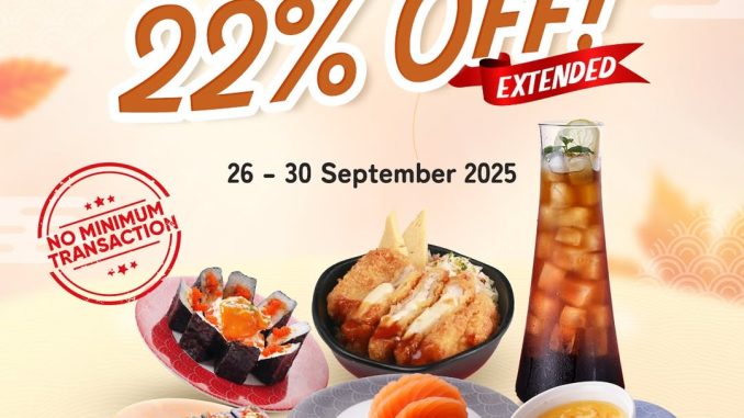 Promo Tom Sushi Special 22nd Anniversary Discount 22% Off