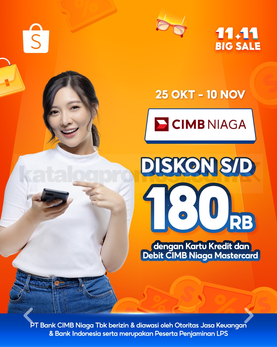 Promo CIMB Niaga Shopee 11.11 Big Sale Diskon hingga 180K Promo CIMB Niaga Shopee 11.11 Big Sale Diskon hingga 180K