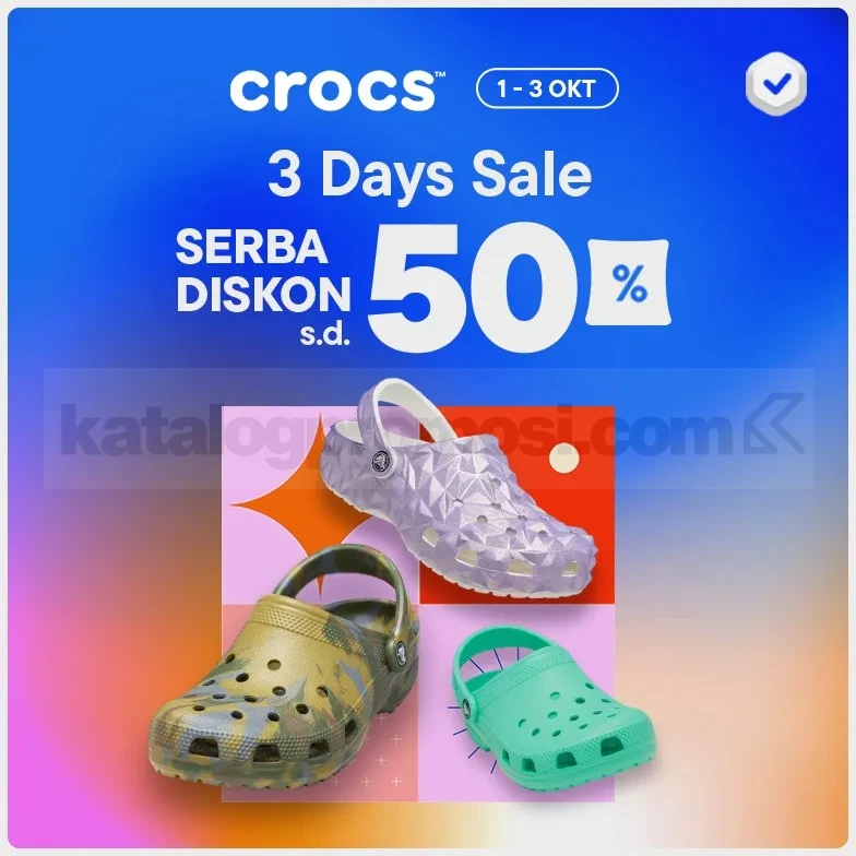 Promo Crocs di Blibli 3 Days Sale SERBA DISKON 50%!