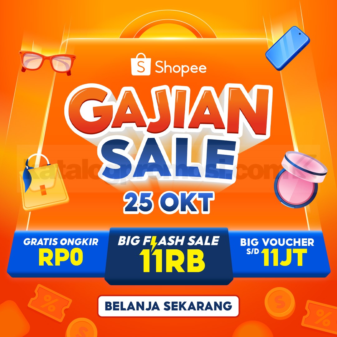 Promo Gajian Shopee Gratis Ongkir + Flash Sale 11K dan Big Voucher! 