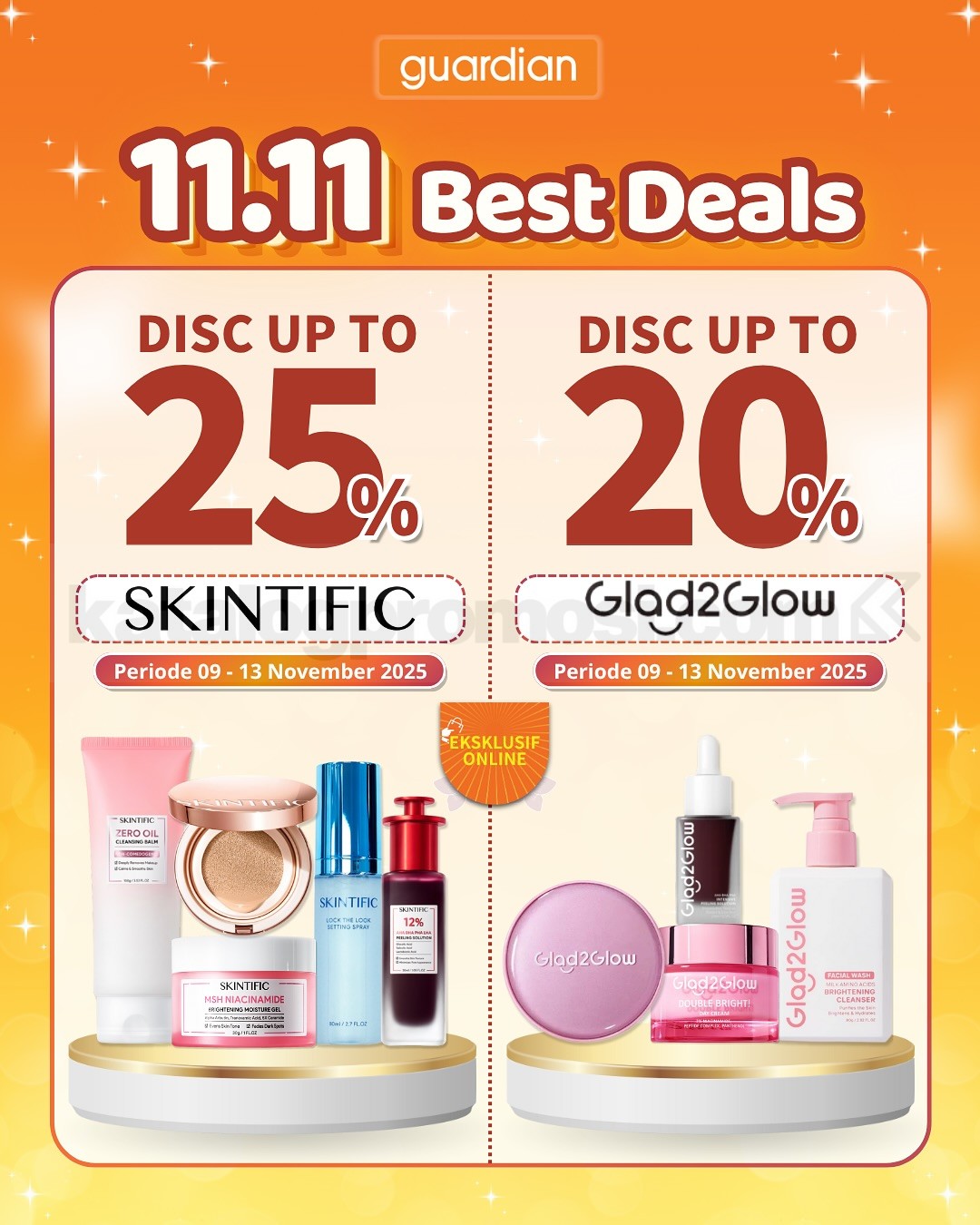 Promo Guardian 11.11 Diskon hingga 50% dan Extra Voucher + Gratis Hadiah Promo Guardian 11.11 Diskon hingga 50% dan Extra Voucher + Gratis Hadiah