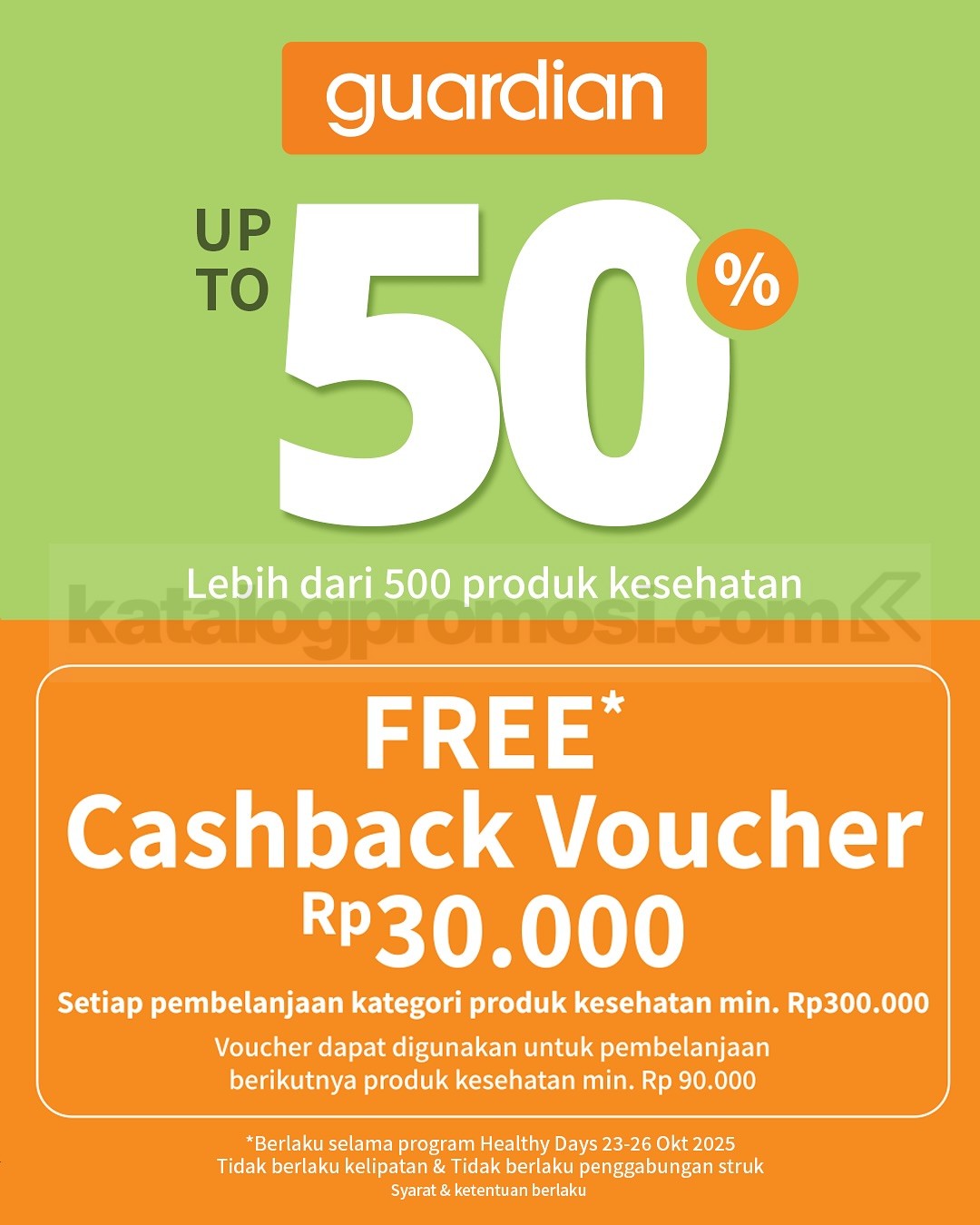 Promo Guardian Healthy Days Diskon hingga 50% 