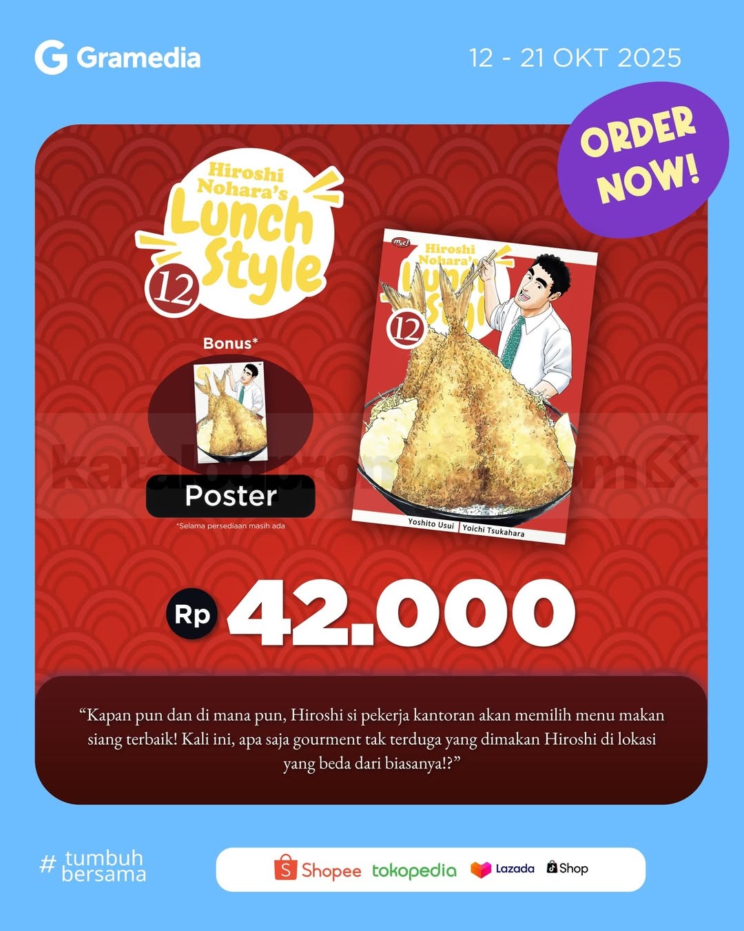 Promo Hiroshi Nohara's Lunch Style 12 Bonus Poster di Gramedia!
