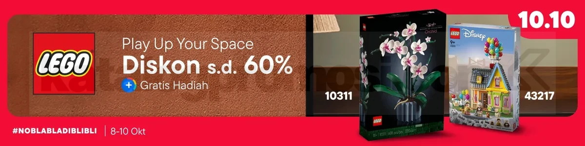 Promo LEGO di Blibli 10.10 Diskon hingga 60% + Gratis Hadiah 