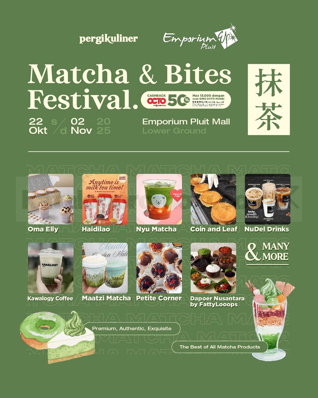 Promo Matcha & Bites Festival Cashback OCTO 50% 