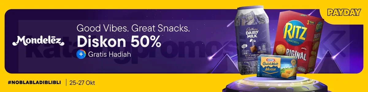Promo Mondelez Blibli Payday Diskon hingga 50% + Gratis Hadiah 