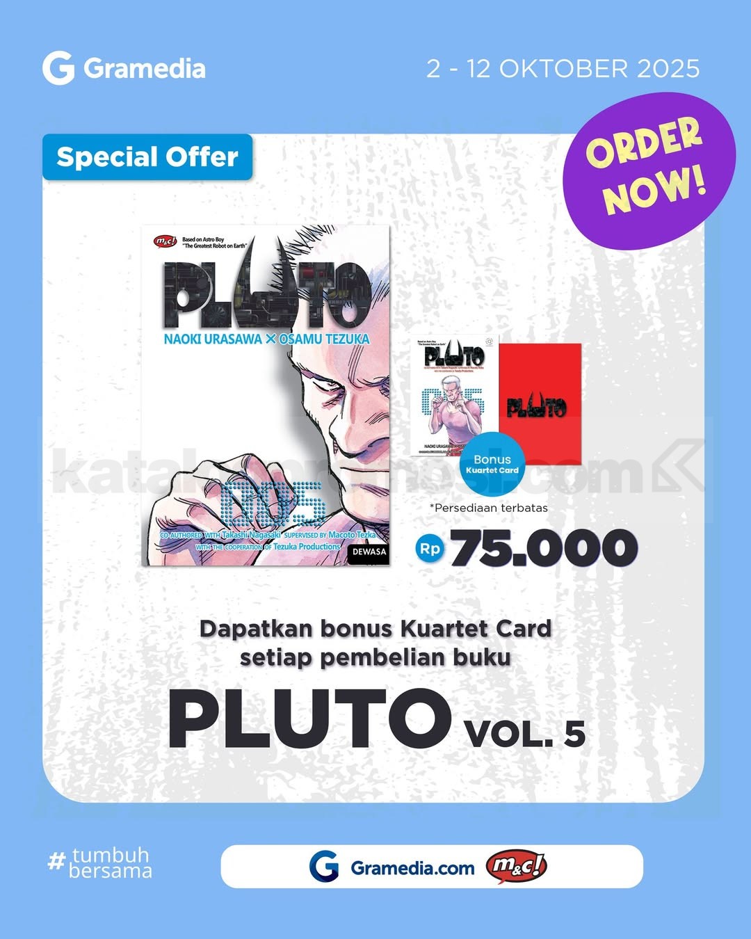 Promo Pluto Vol.5 Harga Spesial + Bonus Eksklusif di Gramedia!