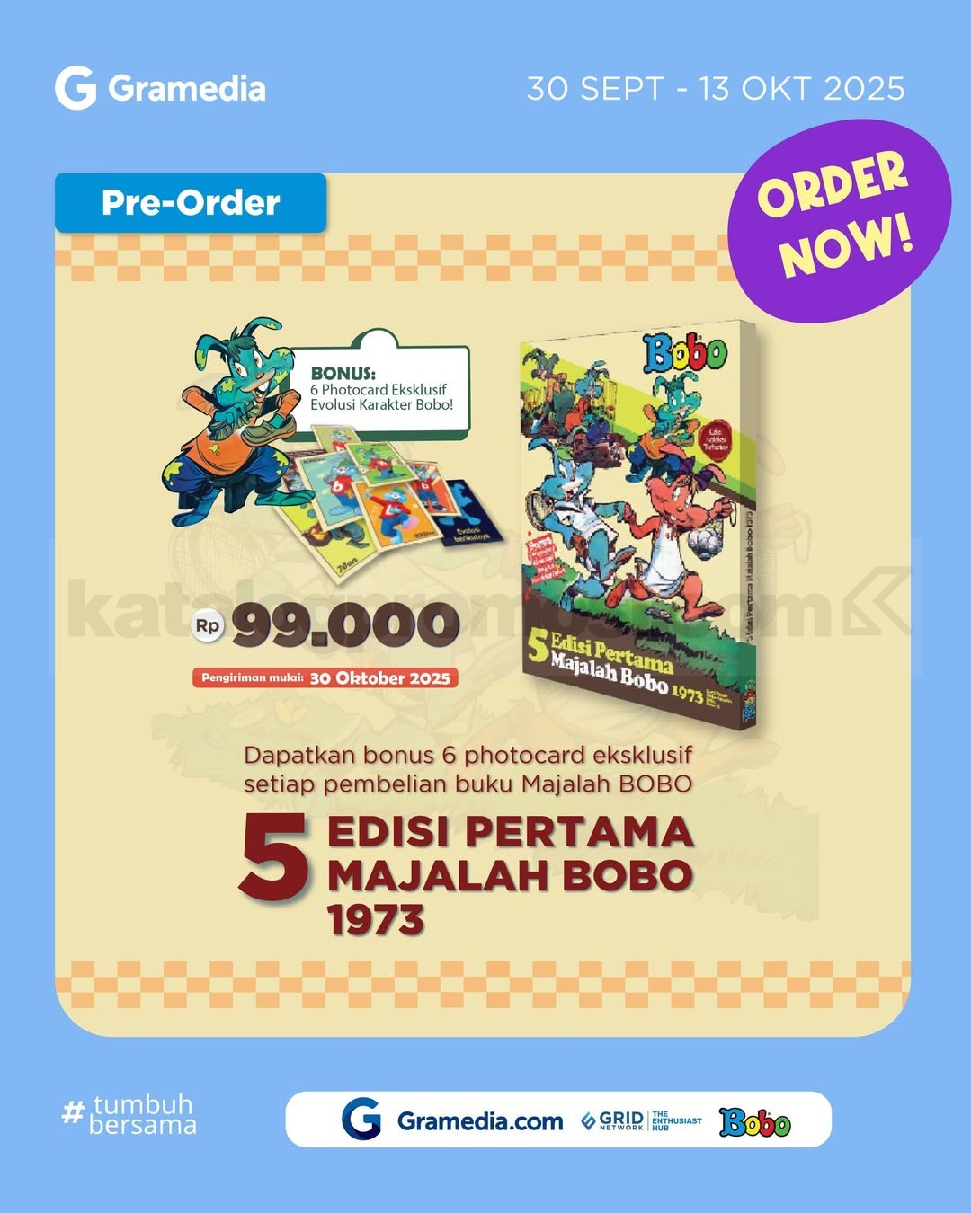 Promo Pre Order 5 Edisi Pertama Majalah Bobo 1973 di Gramedia + Bonus Eksklusif 