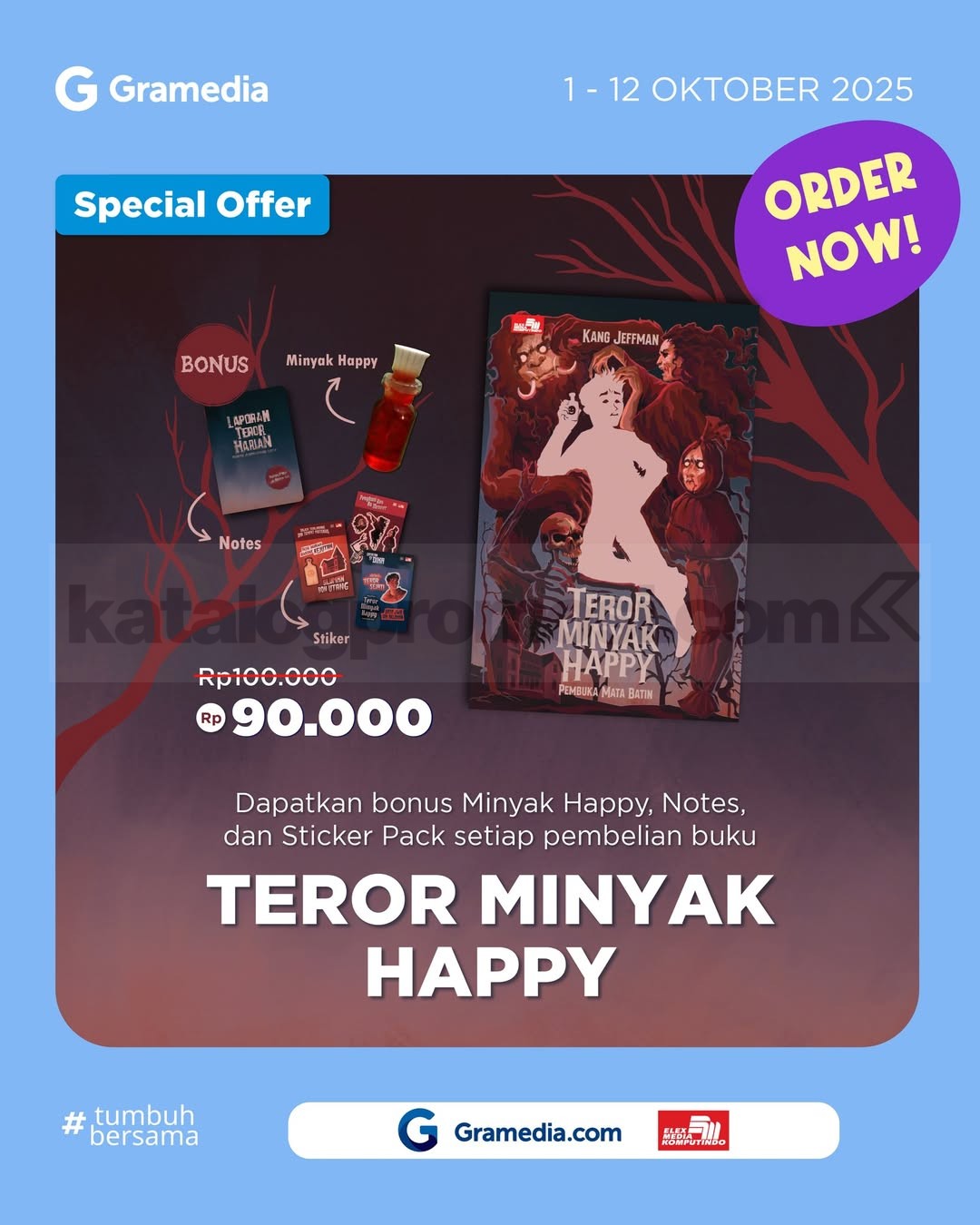 Promo Pre-Order Teror Minyak Happy di Gramedia Bonus Eksklusif + Harga Spesial