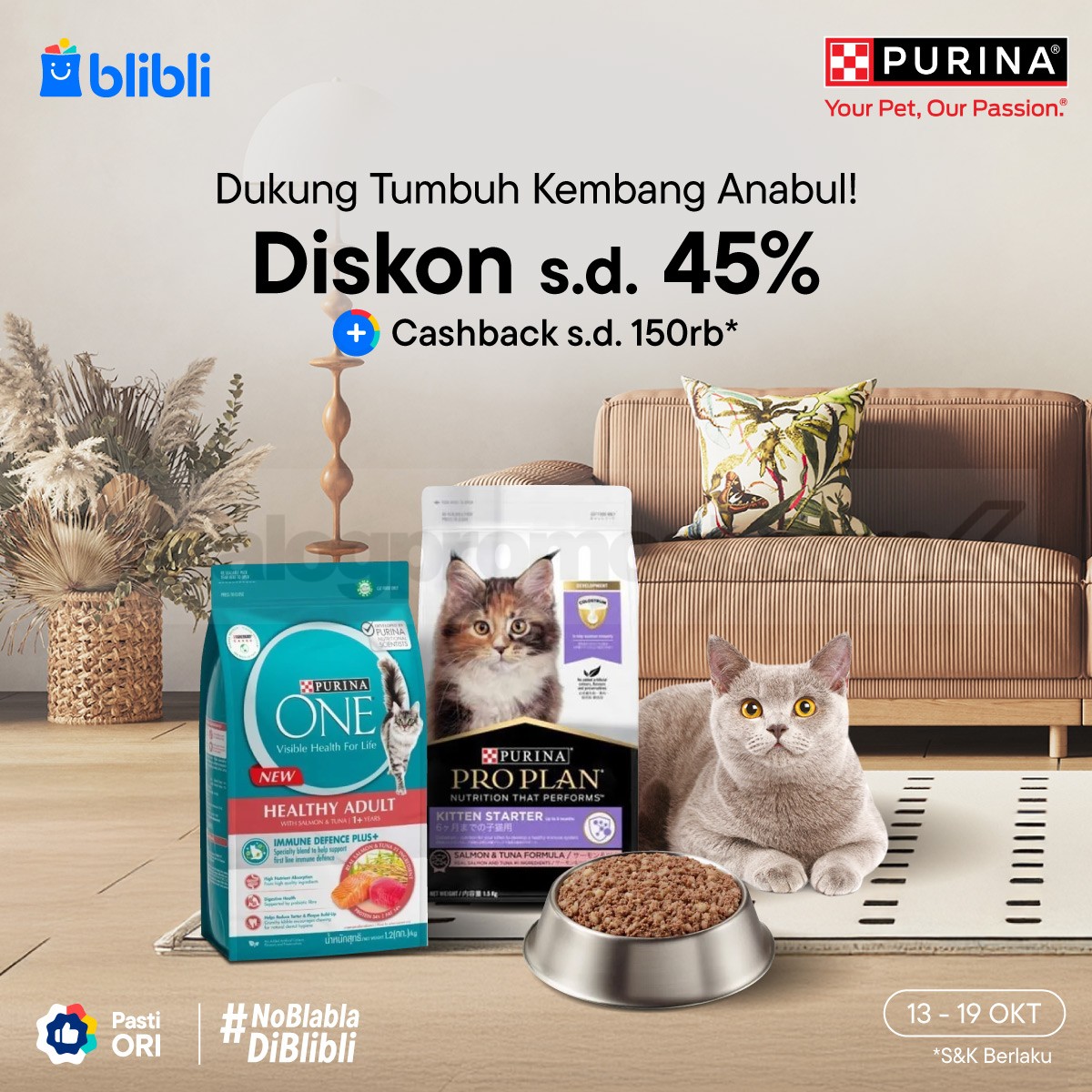 Promo Purina di Blibli Diskon hingga 45% + Cashback 150K 