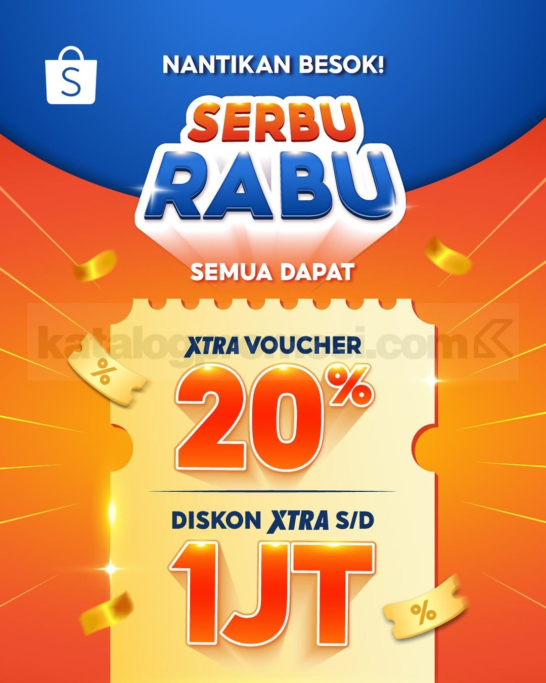 Promo SERBU RABU di Shopee Xtra Voucher 20% + Diskon Xtra hingga 1 Juta