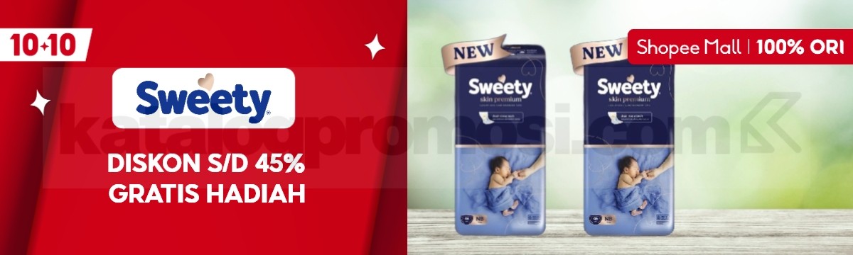 Promo Sweety di Shopee 10.10 Diskon hingga 45% + Gratis Hadiah