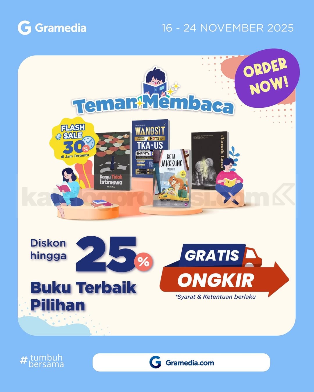 Promo Teman Membaca Gramedia Diskon 25% + Flash Sale 30%