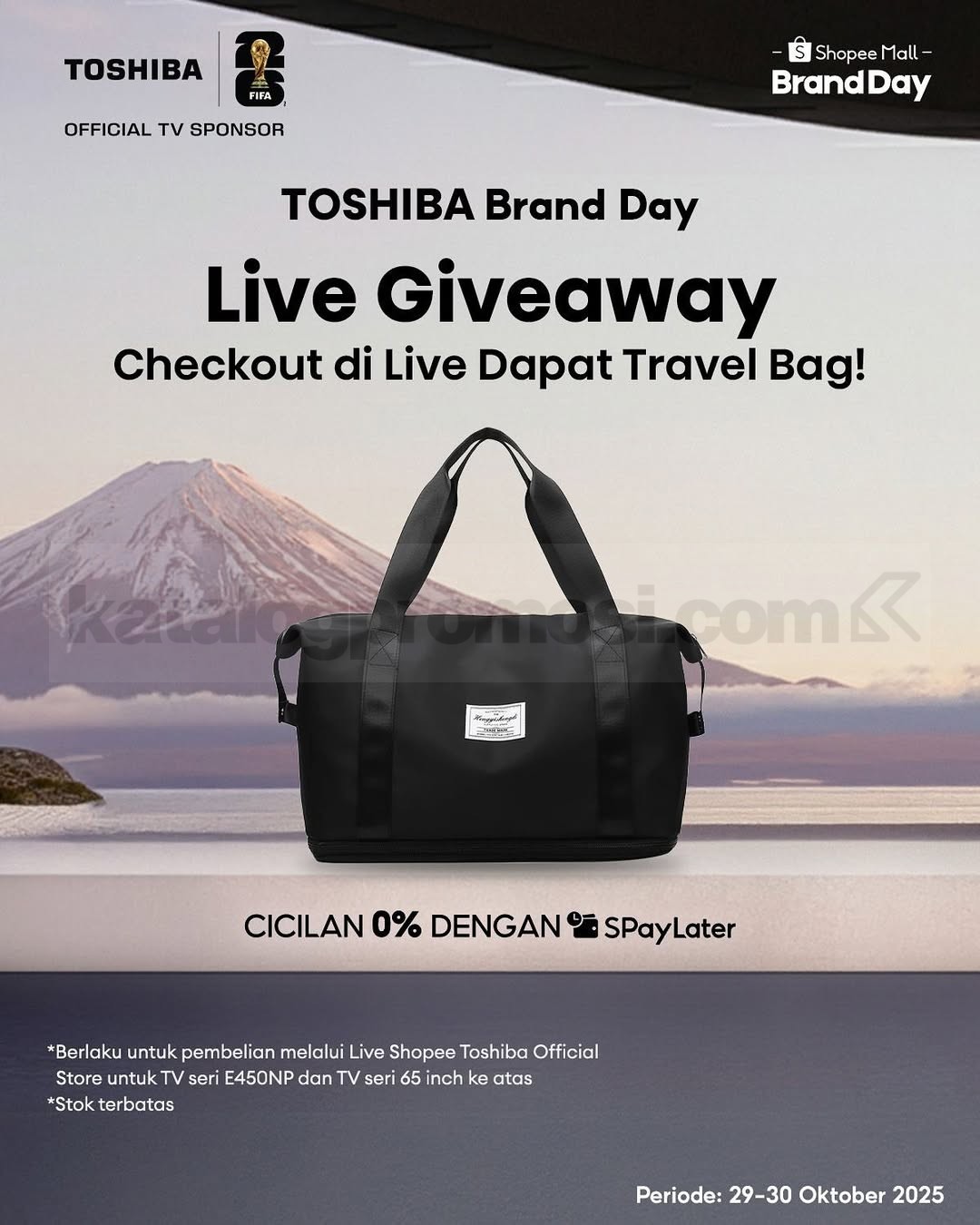 Promo Toshiba Shopee Brand Day Diskon 60% + Voucher Ekstra dan Hadiah Gratis