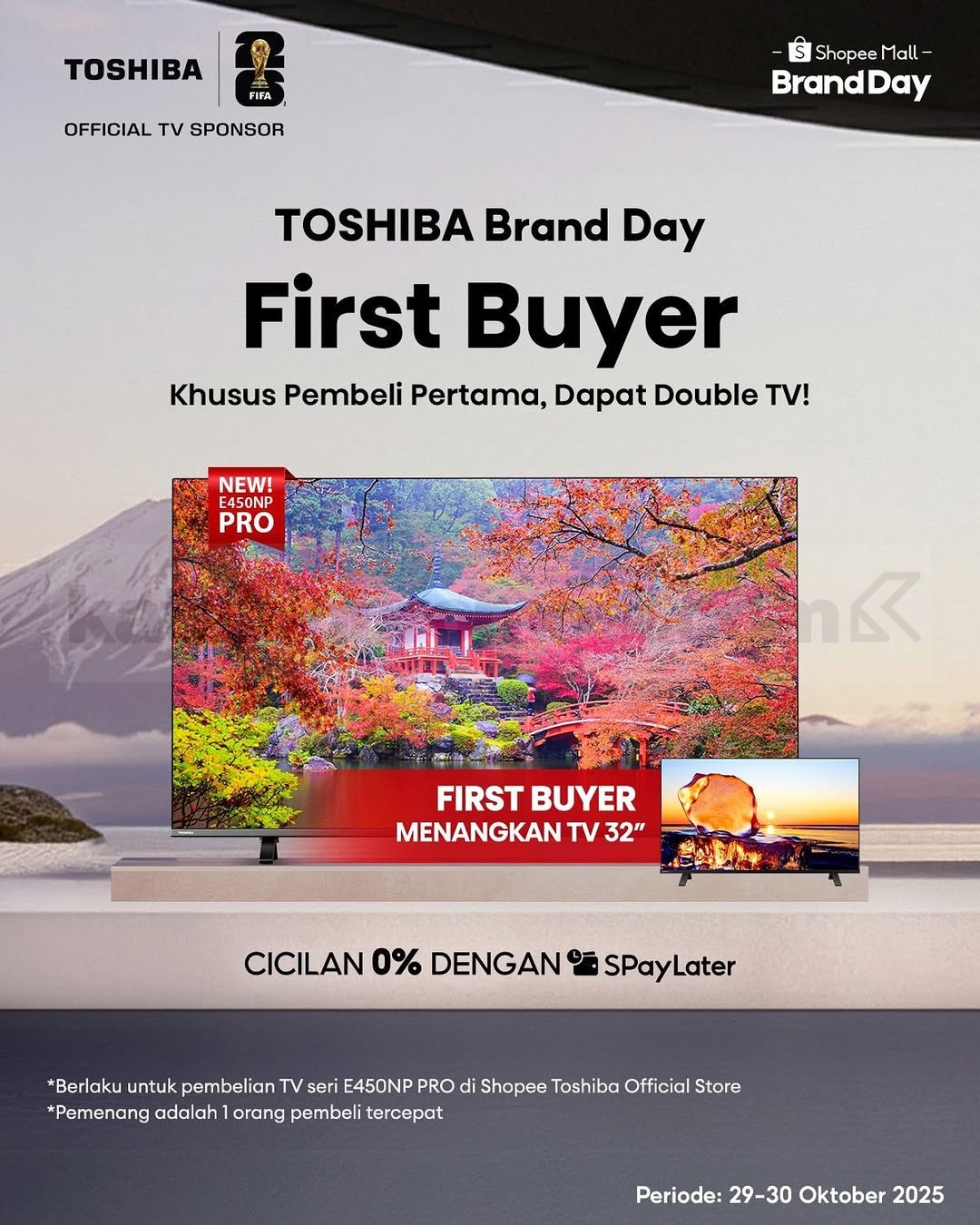 Promo Toshiba Shopee Brand Day Diskon 60% + Voucher Ekstra dan Hadiah Gratis