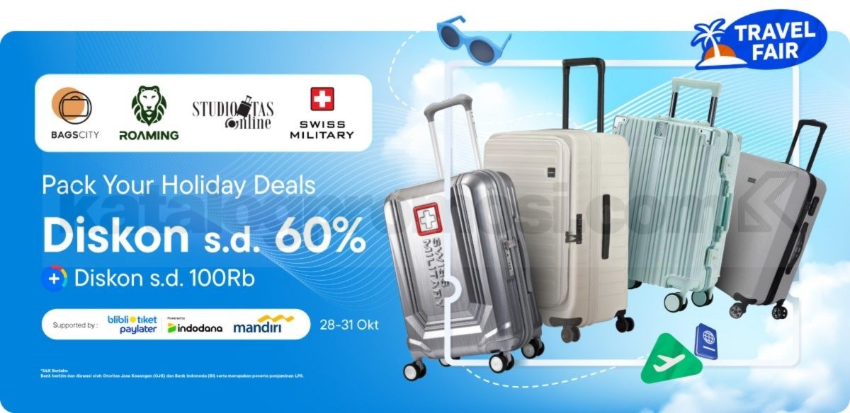 Promo Travel Fair di Blibli Diskon hingga 60% + Ekstra Diskon 100K