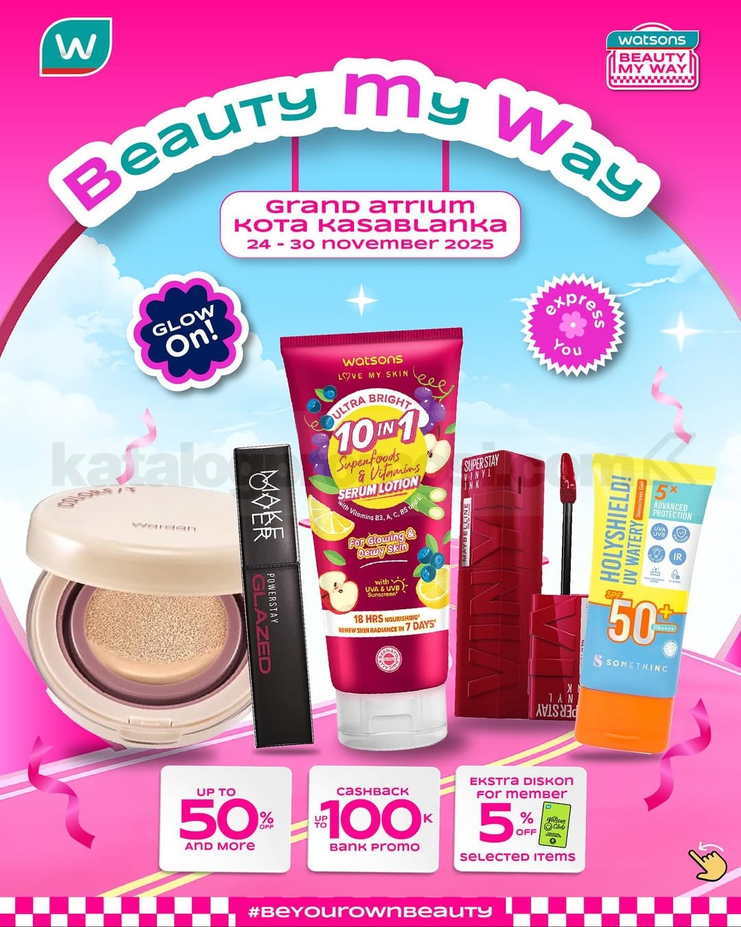 Promo Watsons Beauty My Way Diskon hingga 50% + 5%