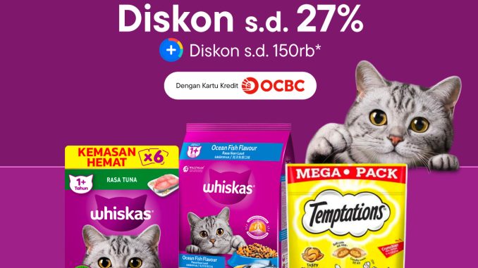 Promo Whiskas di Blibli Diskon 27% + Ekstra Diskon 150K